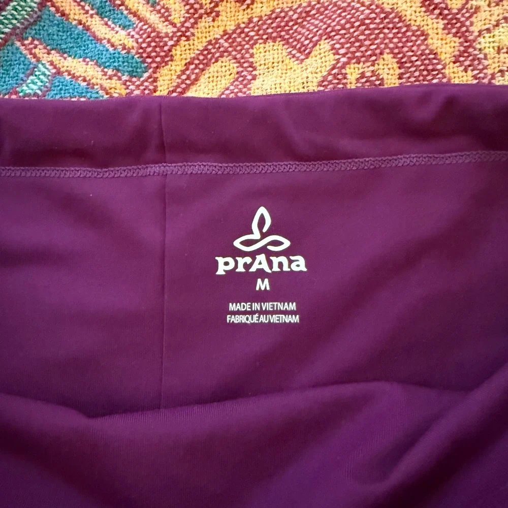 Prana Purple Geometric Diamond Print Midi dress Womens‎ Size Medium Tie front